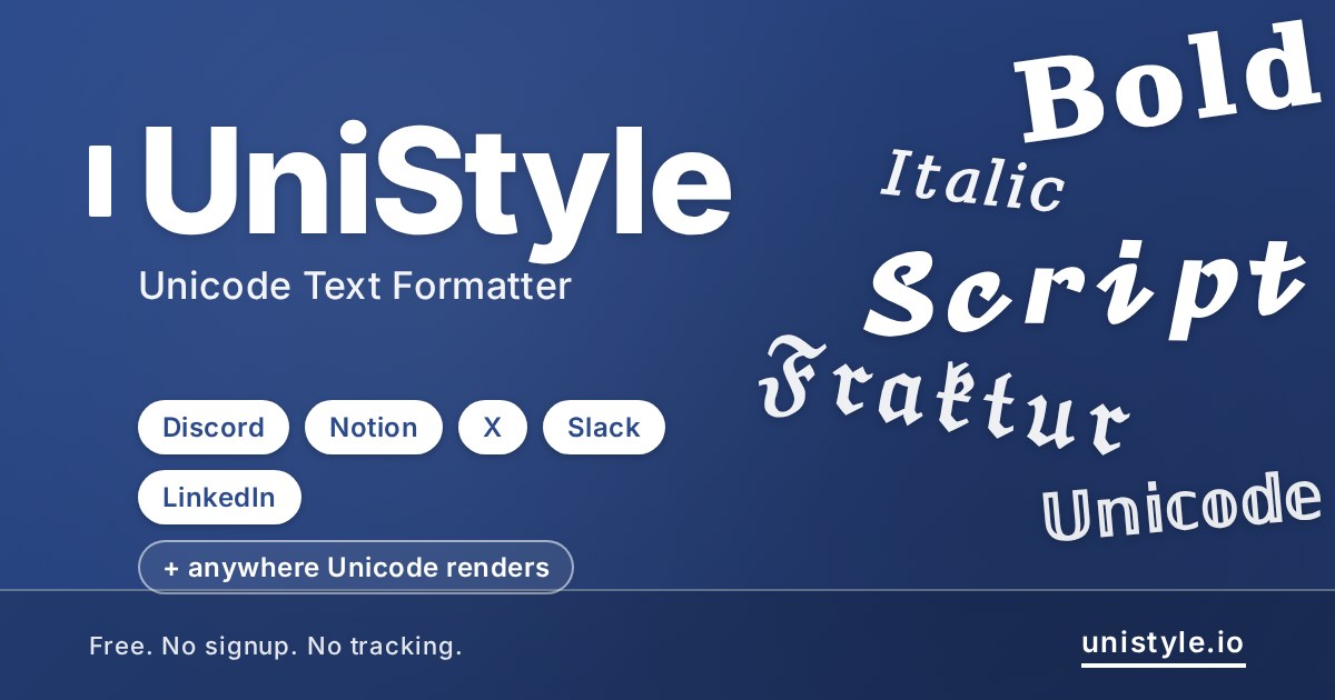 Unicode Text Formatter - UniStyle